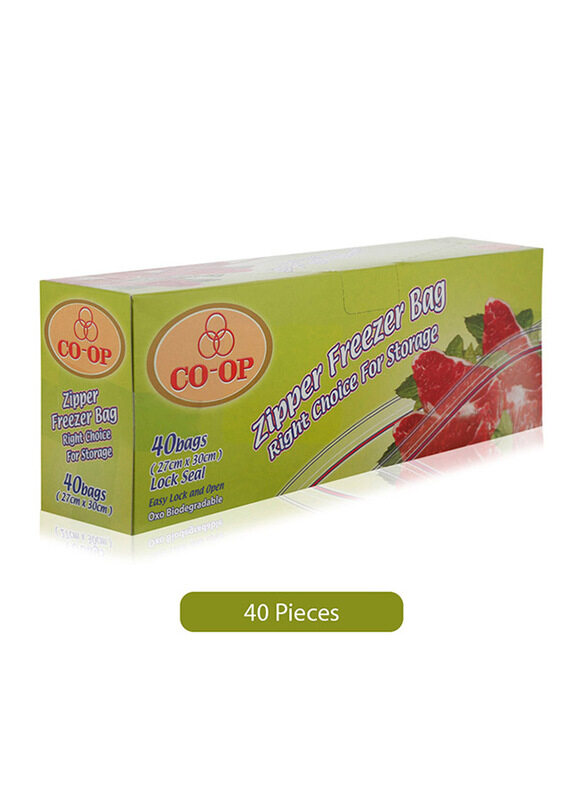 

CO-OP Zipper Freezer Bags - 40 Pieces