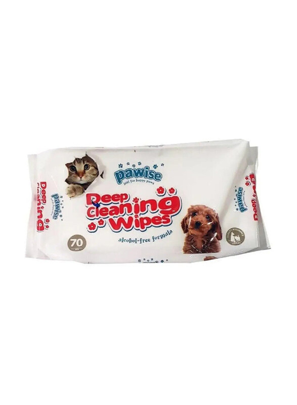 

Pawise Deep Cleaning Pet Wipes, 70 Pieces, White