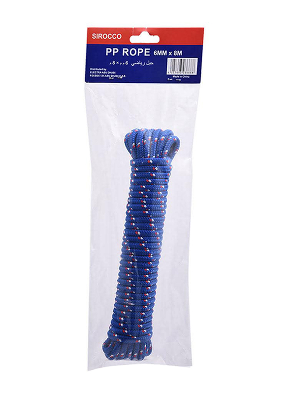 Sirocco Pp Rope, 6mm x 8 Meter, Blue