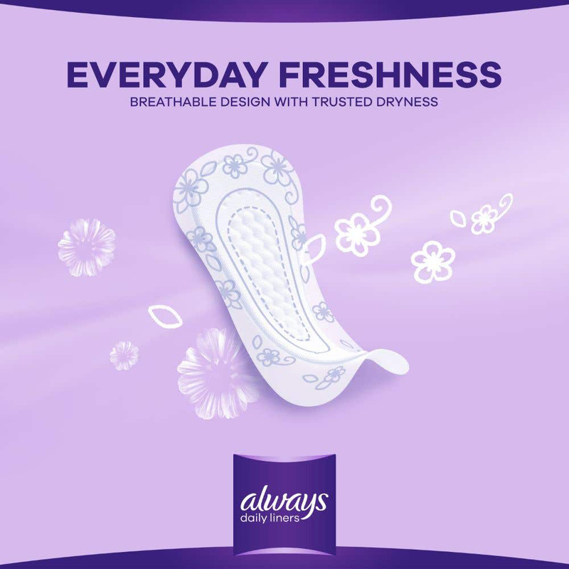 Always Daily Liners Comfort Protect Flexistyle Panty Liners, Normal, 54 Piece