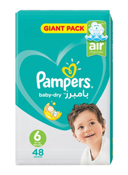 Pampers Baby-Dry Diapers, Size 6, 13+ Kg, Mega Pack, 48 Count
