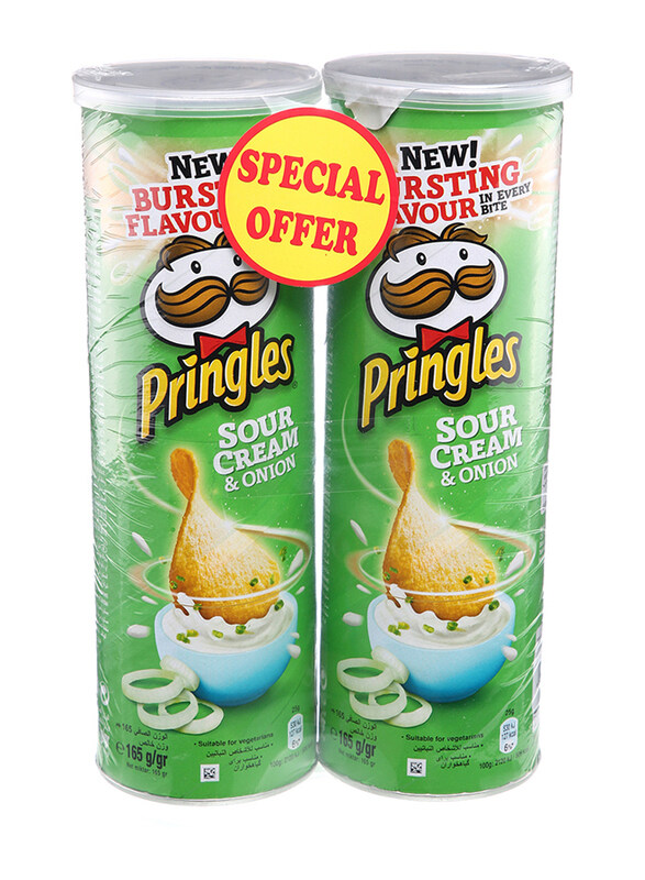 

Pringles Sour Cream & Onion Potato Chips - 2 x 165g