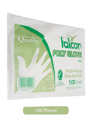 Falcon Multi-Purpose Poly Gloves, 100 Pieces