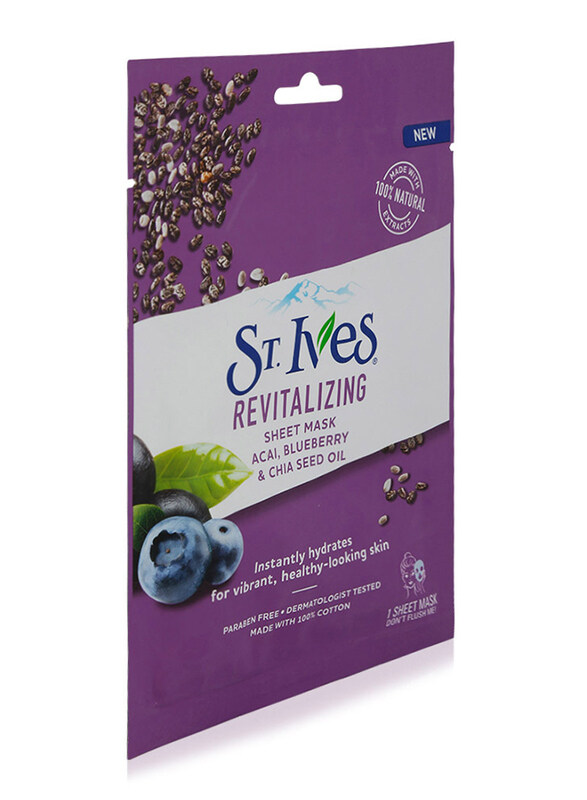 

St. Ives Revitalizing Blueberry Sheet Face Mask, 1 Piece