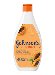 Johnson's Vita-Rich Smoothing Body Wash with Papaya Extract, 400ml