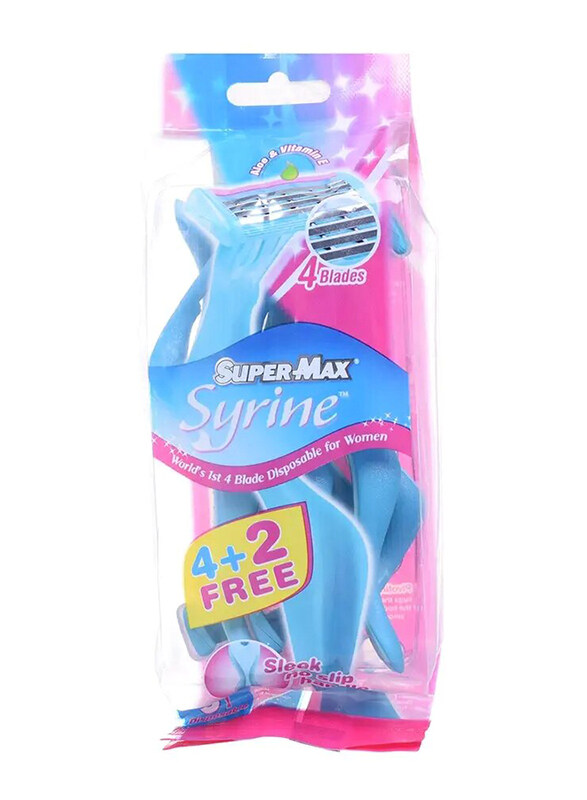 

Supermax Women Disposable 4 Blade Pack of 4+ 2 Free Razors