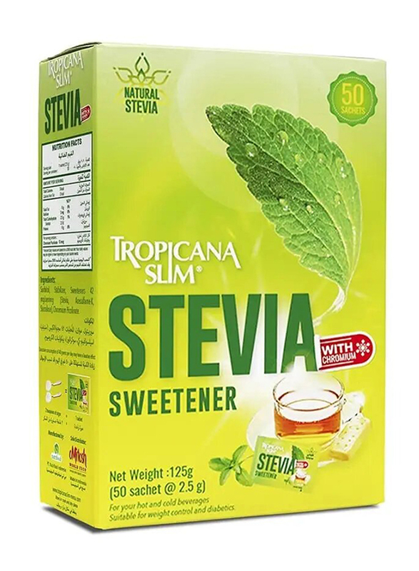 Tropicana Slim Stevia with Chromium Sweetener, 50 Sachets
