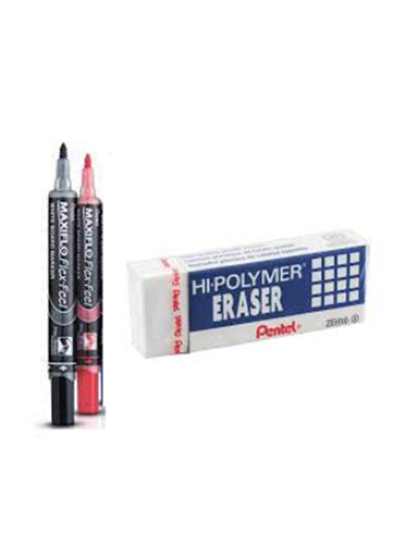 

Pentel Flexfeel Whiteboard Marker + Eraser, 2 Pieces, Multicolour