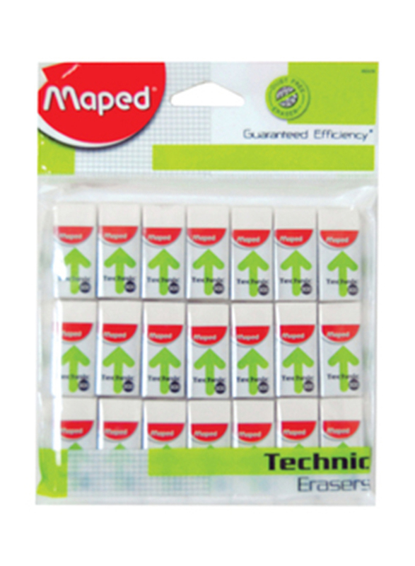 Maped 21-Pieces Technic Eraser, MDP VP 084, White