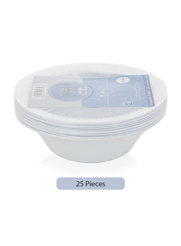

Union 25-Piece No. 15 Plastic Round Bowl, White