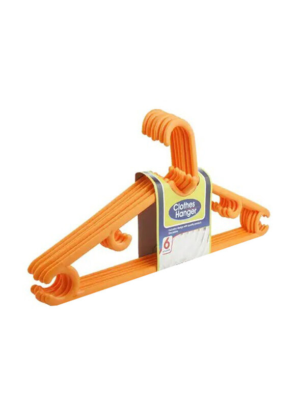 

Pioneer Plastic Clothes Hanger, 6 Pieces, Orange