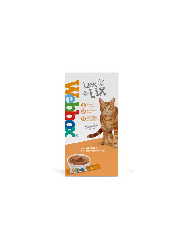 Webbox Cat Treat Lick-e-Lix Yoghurt Chicken - 75 g (5 Pieces)