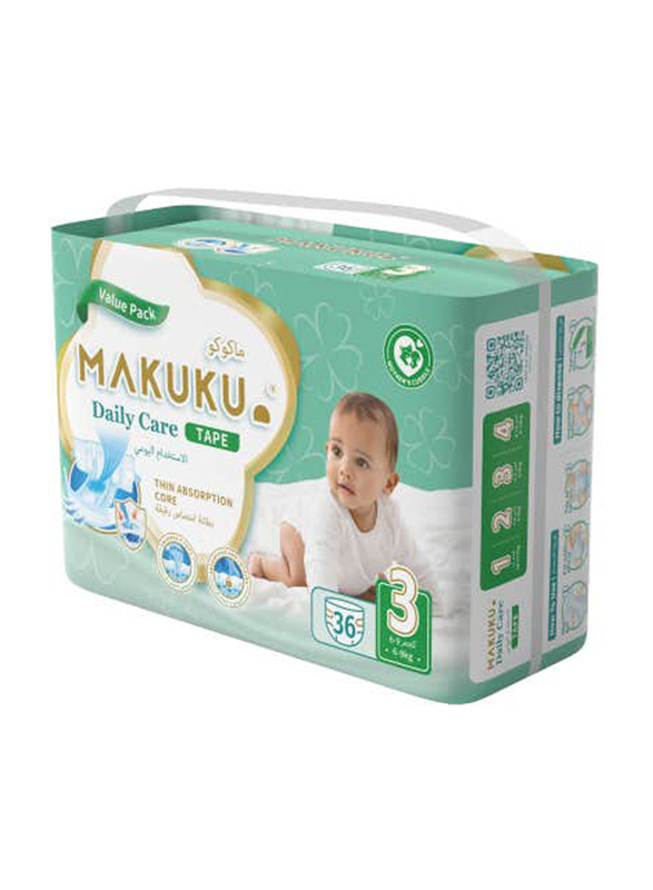 Makuku Daily Care Tape, Medium, 36 Count