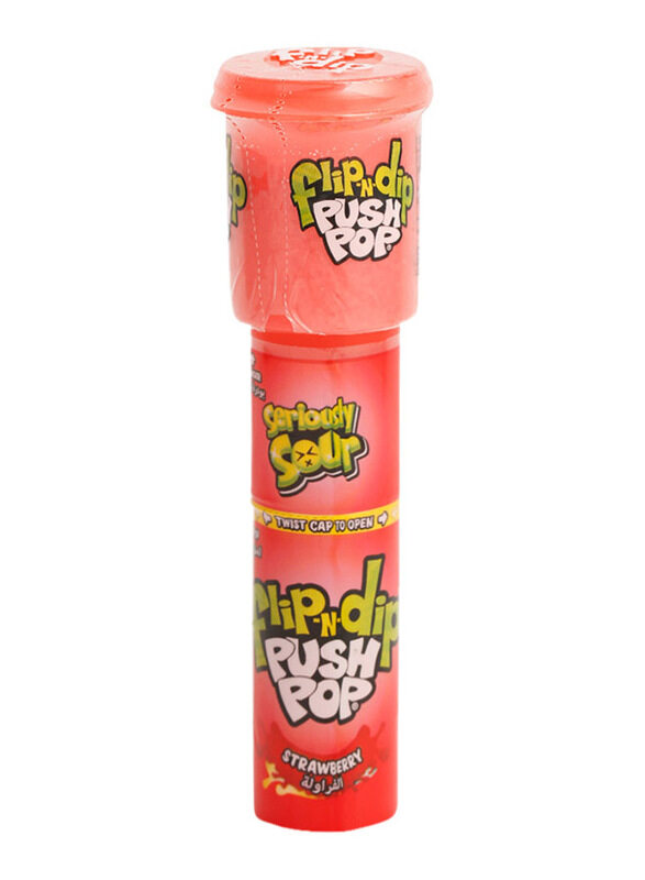 

Bazooka Push Pop Strawberry Flavor Flip-n-Dip Hard Candy - 25g