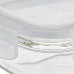 Lock & Lock Oven Glass Rectangular Container with Lid, 160ml, LLG413, White