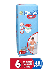 Sanita Bambi Pants, Size 6, 2X Large, 16+ kg, Jumbo Pack, 40 Count