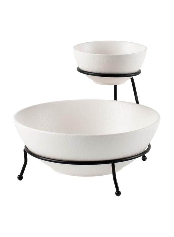 

Generic Cuisineart Chip & Dip Bowl Set with Stand, Black/White