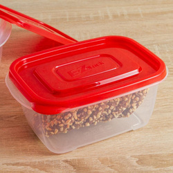 Lock & Lock E-Zlock Rectangle Container, 800ml, 2 Pieces, HLE6324, Red