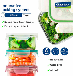 Glasslock Rectangular Glass Lunch Box, 150ml, Clear