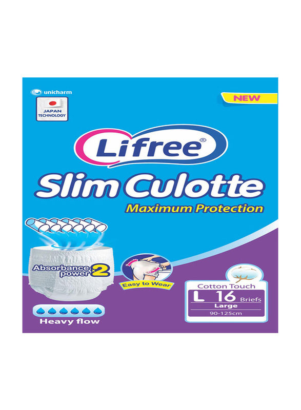 Lifree Adult Culotte Max Protect, Large, 16 Count