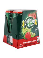 Perrier And Juice Strawberry & Kiwi Low Carbonated Juice Drink, 4 x 250ml