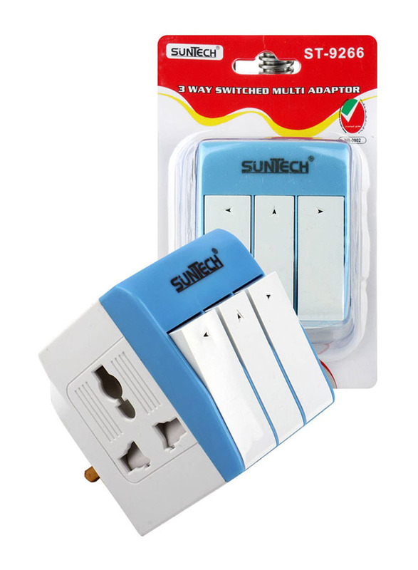 Suntech 3-Way Switched Multi Adapter, ST-9266, White