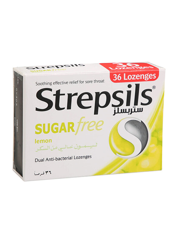 

Strepsils Lemon Sugar Free Sore Throat Pain Relief, 36 Lozenges