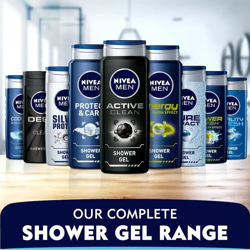 Nivea Men Vitality Fresh Shower Gel, 2 x 250ml