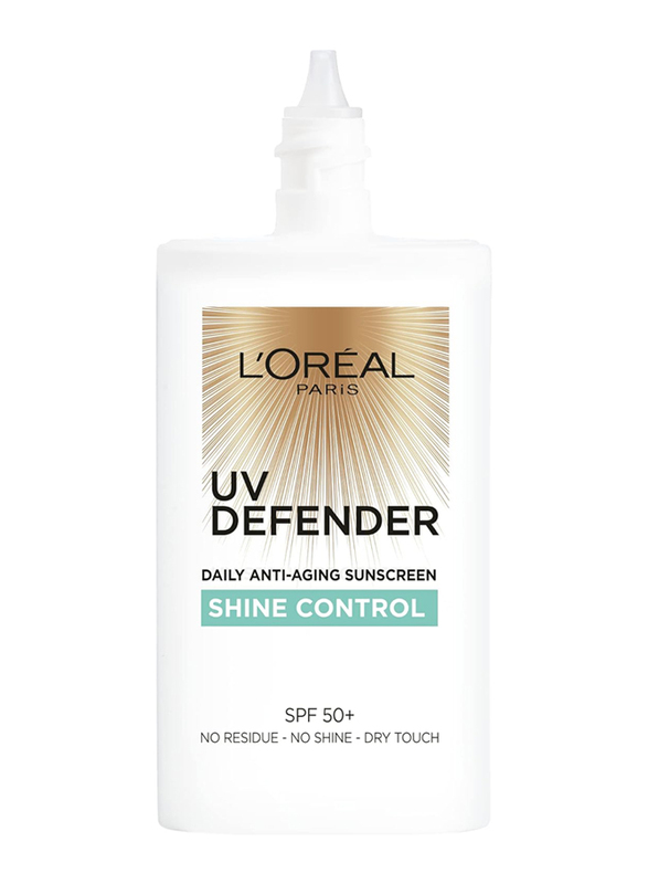 L'Oreal Paris Uv Defender Spf 50+ Shine Control Daily Anti-Ageing Sunscreen With Airlicium, 50ml