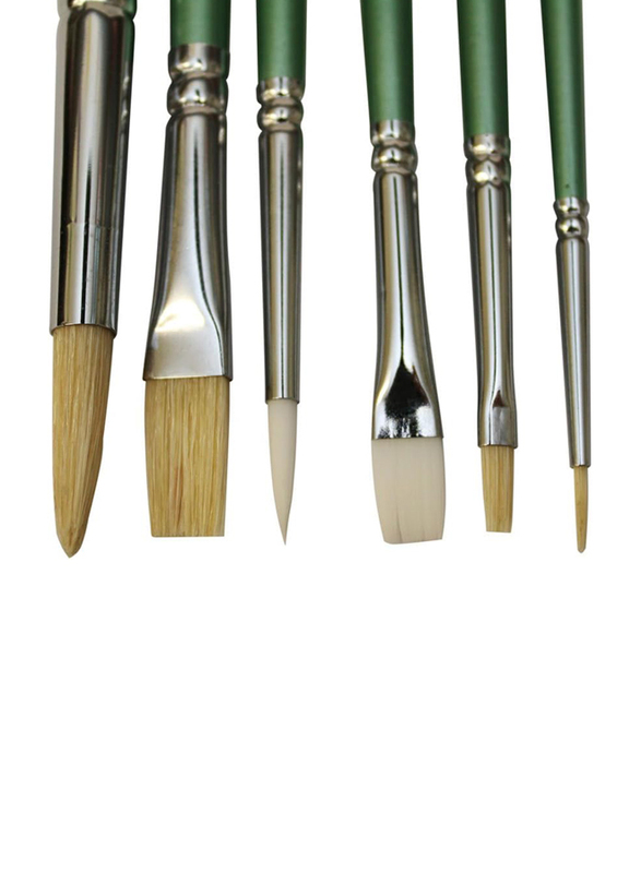 Mont Marte Gallery Oils Brush Set, 6 Pieces, Green