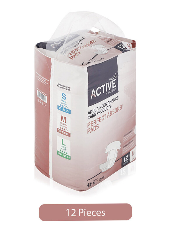 

Active Hygiene Adult Incontinence Perfect Absorb Pads, Medium, 12 Pieces