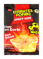 Emirates Pofaki Spicy Hot Crispy Corn Curl Snack, 15g