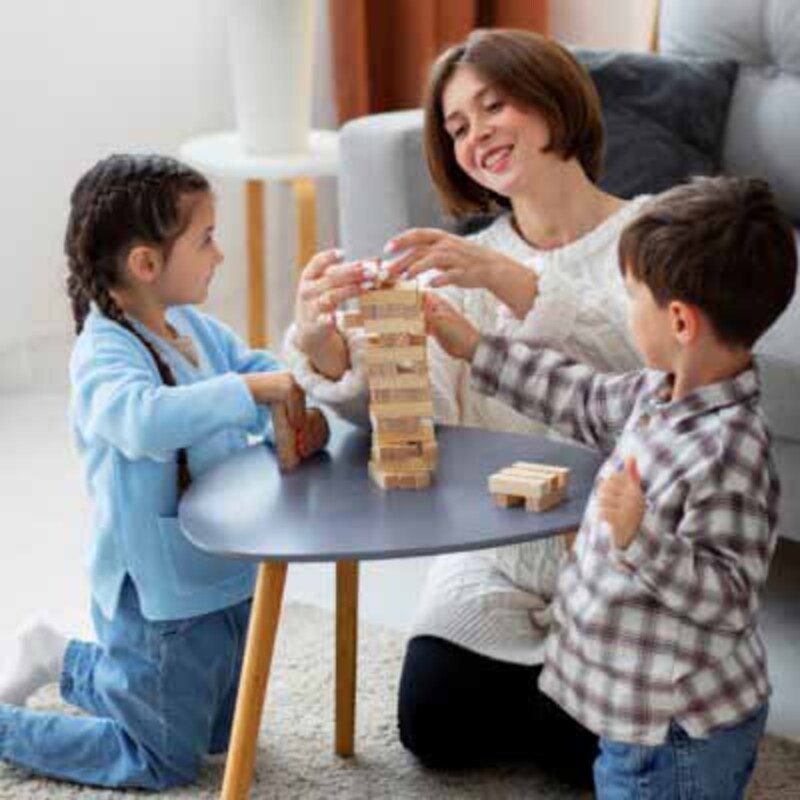 Ankit toys Stacking Tower Wood Blocks Education Board Games, Ages 5+