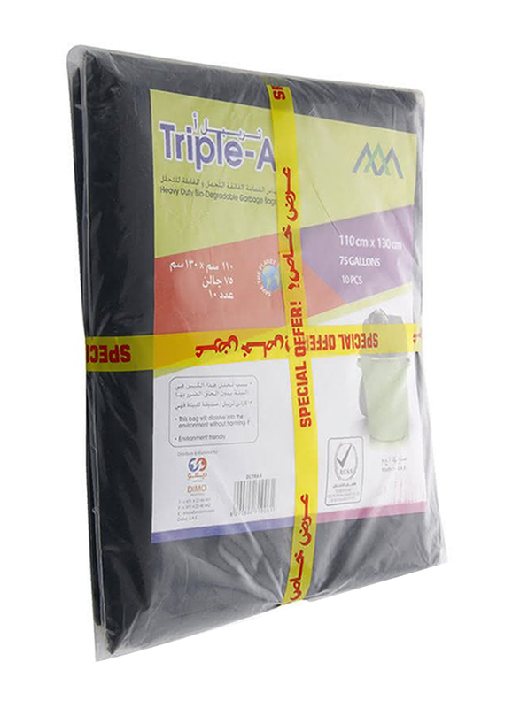 Triple-A Heavy Duty Bio-Degradable Garbage Bags, 110 x 130cm, 10 Pieces