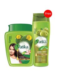 Dabur Vatika Natural Shampoo and Hair Loss Treatment for All Hair Types, 1000ml + 200ml, 2 Pieces