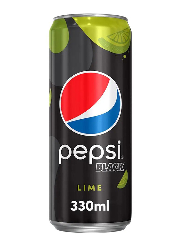 Pepsi Black Lime Flavour Zero Sugar Carbonated Soft Drink Can, 330ml
