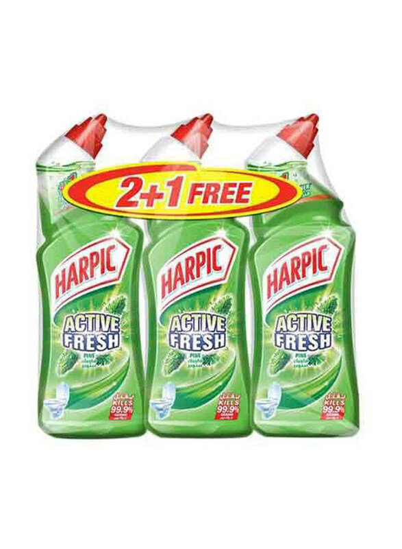 

Harpic Toilet Cleaner Liquid Active Fresh Pine, 3 x 750ml