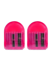 Doms Double Hole Neon Coloured Pencil Sharpeners, 2 Pieces