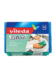 Vileda Glitzi Teflon Dish Washing High Foam Sponge Scourer, Blue, 2 Pieces