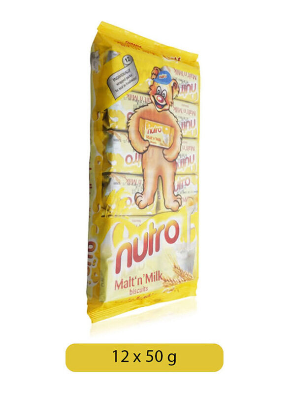 Nutro Malt N Milk Biscuits, 12 Pieces x 50g