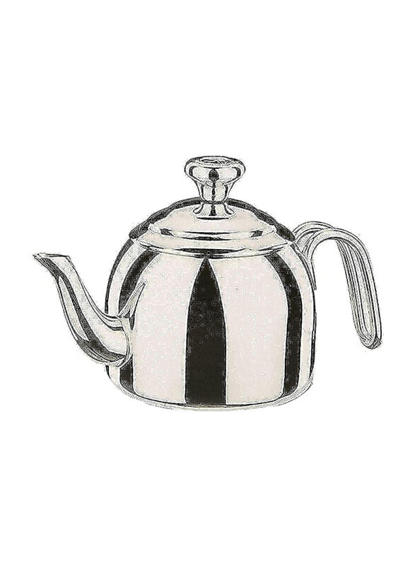 

Korkmaz 1.3L Round Stainless Steel Droppa Tea Pot, Silver