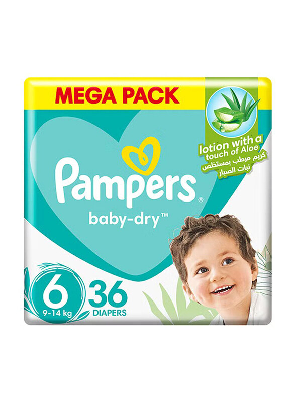 

Pampers Baby Dry Diapers, Size 6, 13+ Kg, Mega Pack, 36 Count