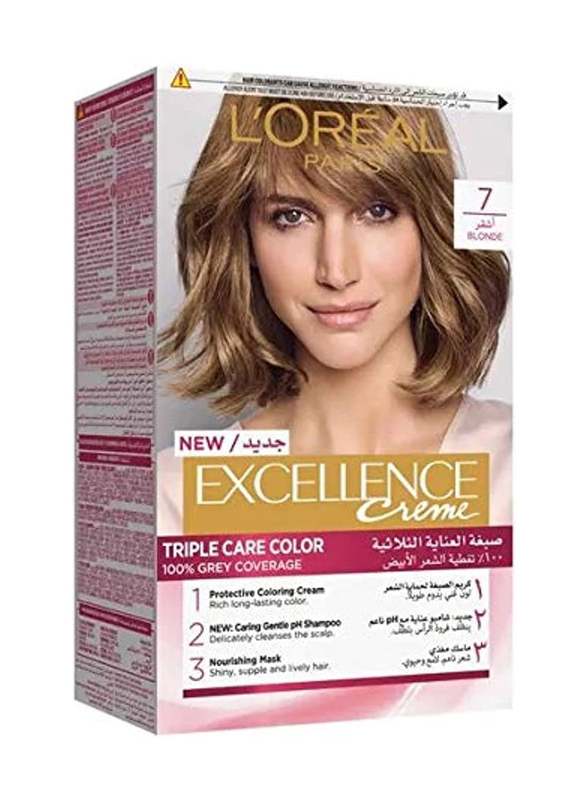 L'Oreal Paris Excellence Creme Hair Color, 7 Blonde, 172ml