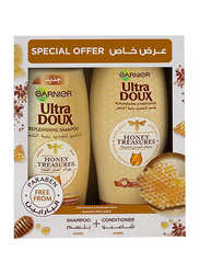 Garnier Ultra Doux Honey Treasures Shampoo and Conditioner for Damaged Hair, 2 x 400ml