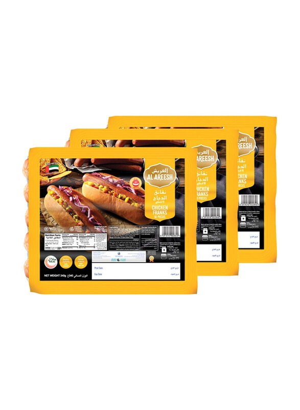 

Al Areesh Chicken Franks, 3 x 340g
