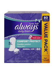 Always Fresh Scent Comfort Protect Daily Pantyliners - Normal, 80 Pieces