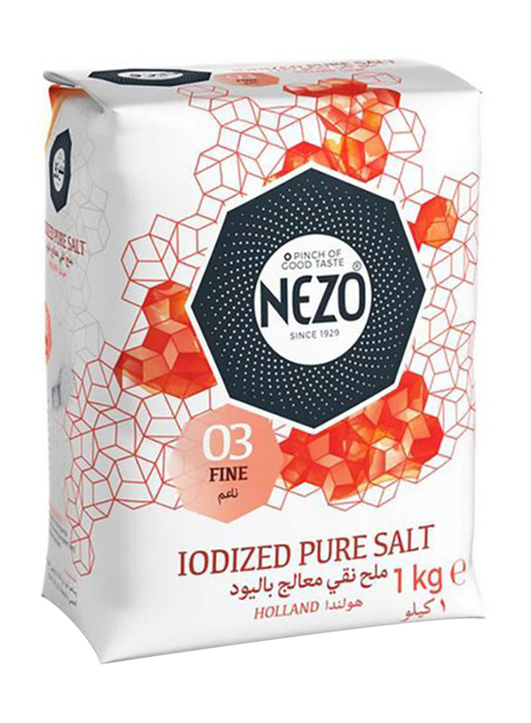 Nezo Iodized Pure Table Salt, 12 x 1 Kg