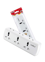 Suntech 3-Way Universal Adapter with Sockets, ST-7928, White