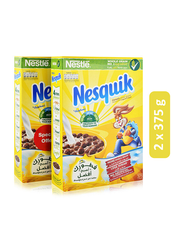 

Nestle Nesquik Chocolate Flavored Cereals, 2 x 375 g