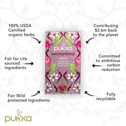 Pukka Womankind, Organic Herbal Tea with Shatavari, Cranberry & Rose Flower - 20 Tea Bags